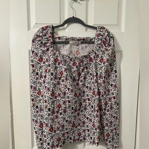 Floral square neck top